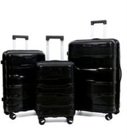 Set de Maletas Rígidas Negras – 3 Piezas con 4 Ruedas 360