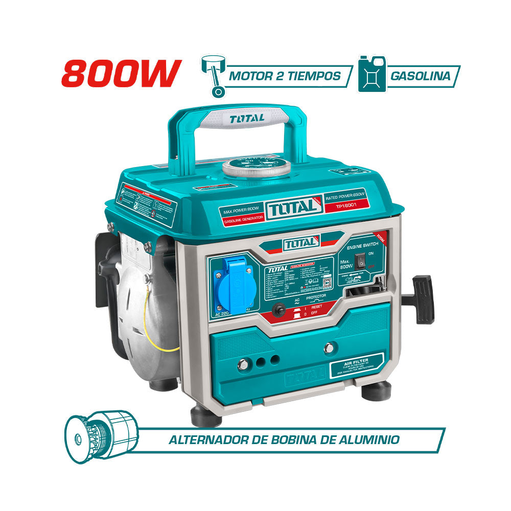 Potente Generador Eléctrico a Gasolina 0.8KW - Solución Energética Confiable
